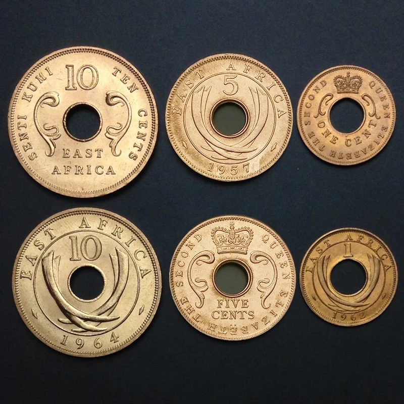 

Монеты, набор из 3 предметов, Восточная Африка, новая оригинальная монета Unc, 100% настоящая Африка