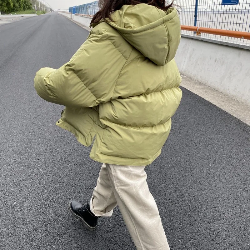 Women Winter Coat 2020 New Arrival Korean Style Hooded Warm Padded Puffer Woman Jacket Casual Beige Autumn Parkas Green Clothing
