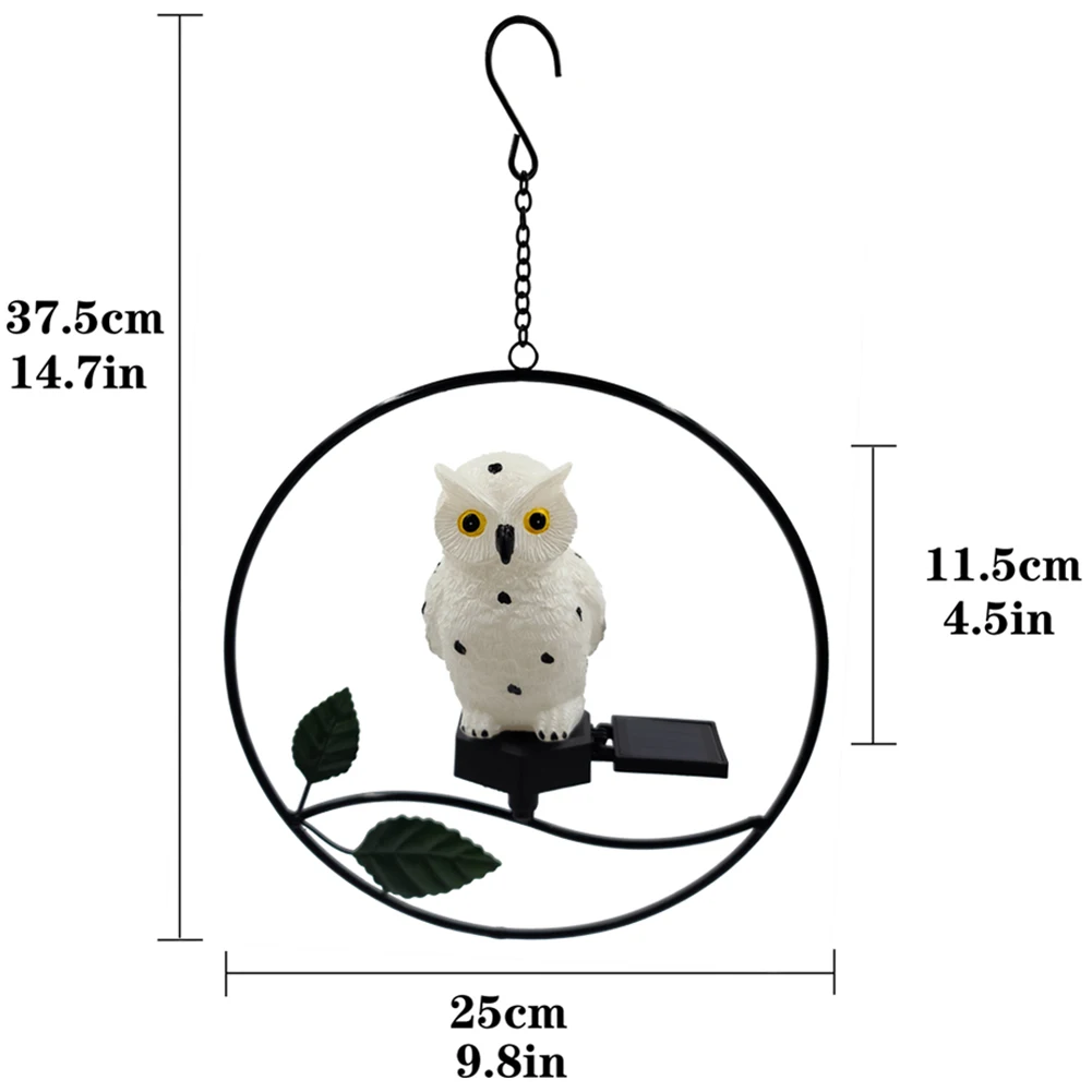 

Plastic Craft Wedding Home Decor Cute Bird LED Solar Hanging Light Waterproof Garden Iron Art Resin Night Lamp