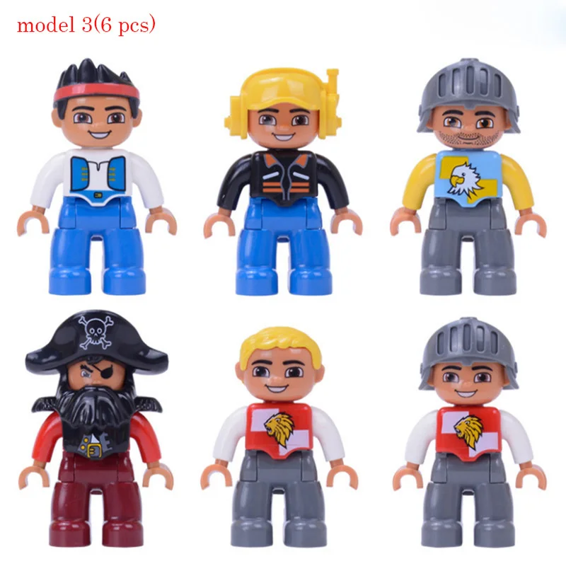 Фигурки блоки Duplo полицейские фигурки 6 шт. поезд строительные развивающие