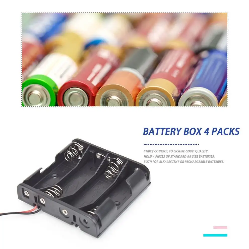 Original 4 Slot AA Battery Base 4.5V Holder With Switch Cover Battery Box Battery Case Socket Organizer Holder DIY Master Case