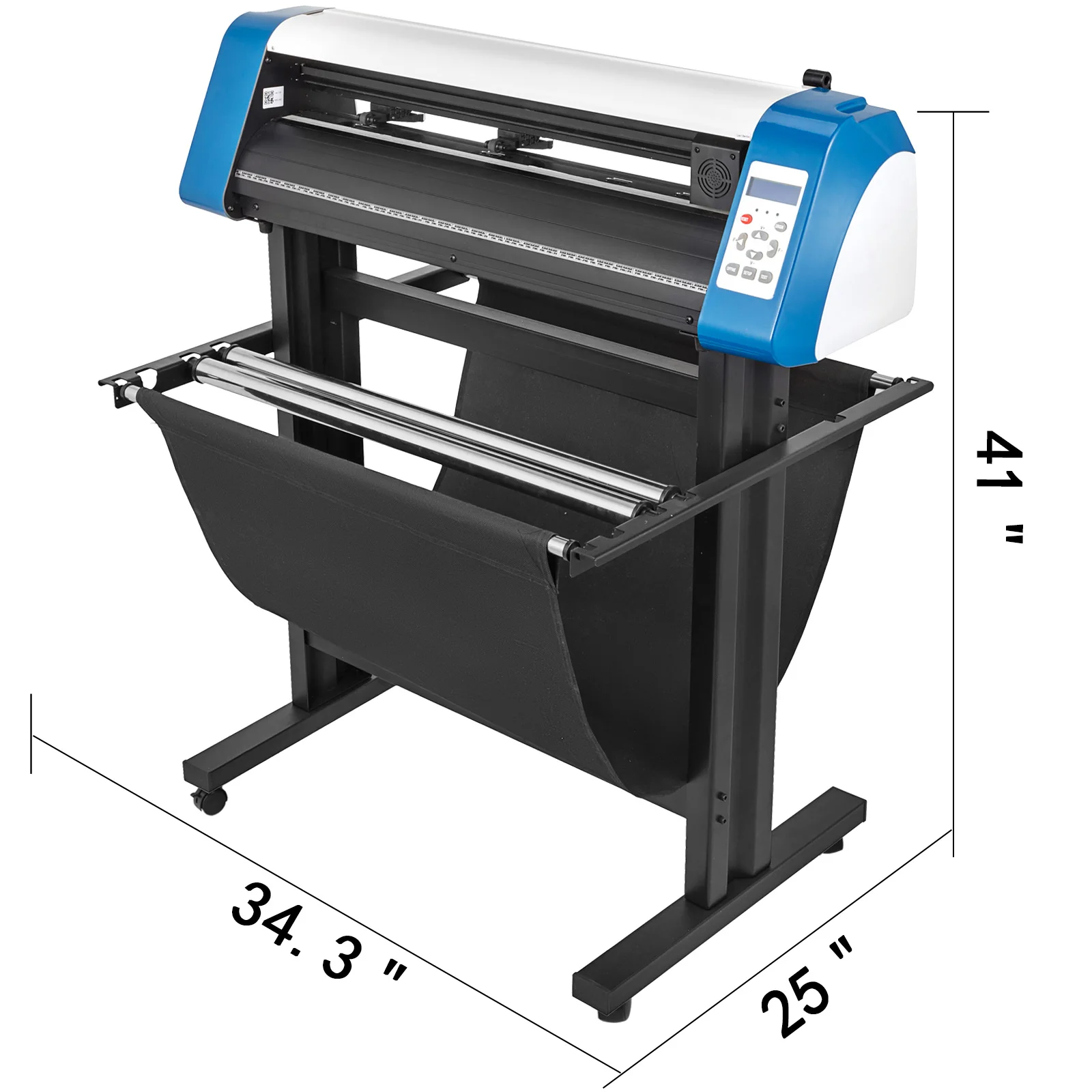 

VEVOR 28"(720mm) Semi-Automatic Contour Vinyl Cutter Plotter with 3 Adjustable Spring Pinch-Rollers for Stickers Label Making