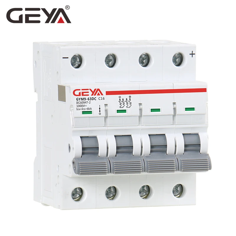 Мини автоматический выключатель GEYA MCB DC 1000 В 6A 10A 16A 20A 25A 32A 40A 50A 63a 4 полюса