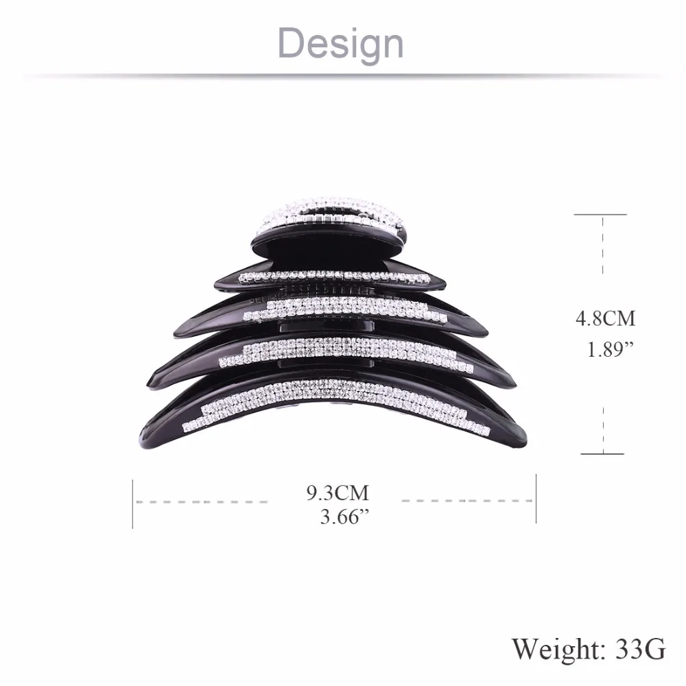Модные женские большие Когти для волос женщин черные/коричневые шпильки