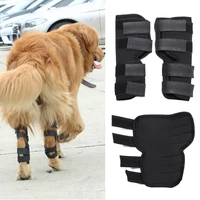 2 pcs dogs heal wounds injury rear injured leg protect legguards bandages black knee pad support brace rear joint wrap