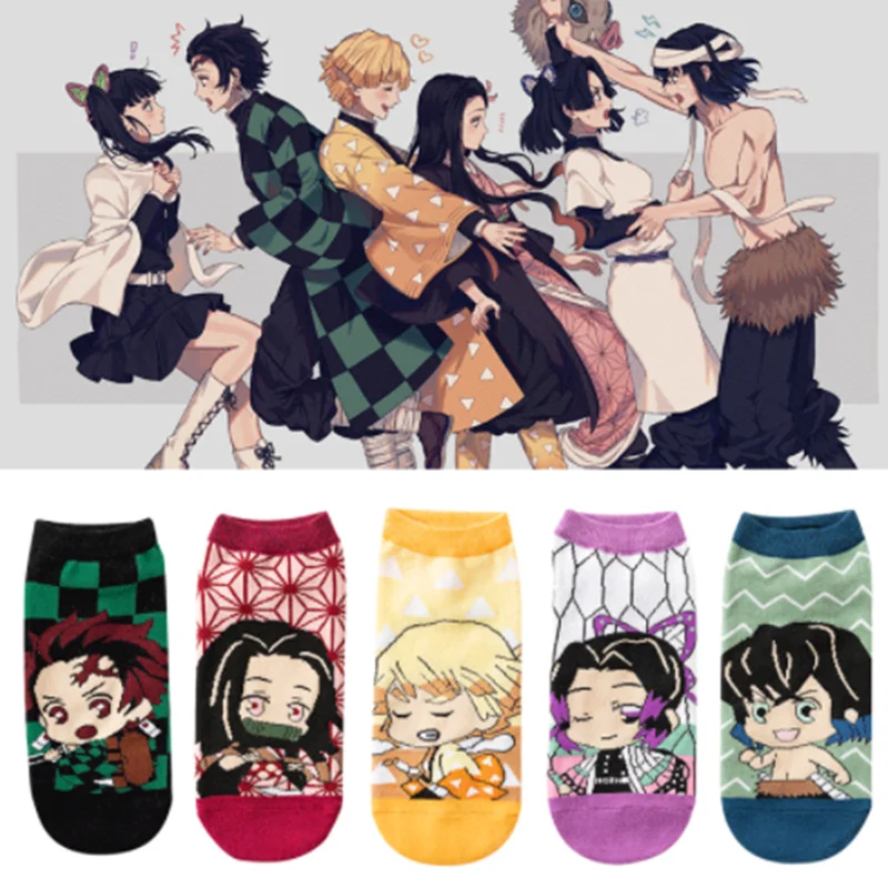 

Anime Adult Children Socks Demon Slayer Kimetsu no Yaiba Kamado Tanjirou Nezuko Sockings Cosplay Cartoon Halloween Gift Props