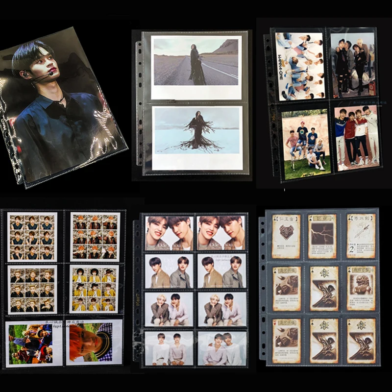 20 قطع A4 متعددة الأشكال 11 ثقوب لينة ألبوم صور واضحة صفحة ل السحرية جمع العملات لعبة ستار بطاقة بريدية الموثق