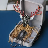 beads tassel pendant auspicious deer head epaulet clothing accessories headscarf decorative diamond beaded peatch cloth stickers
