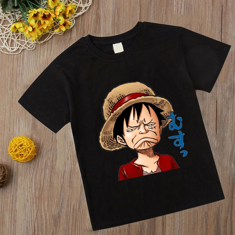 

One Piece Anime Cartoon Children T Shirt Boys/girls Short Sleeve Kids T-shirt Cute Tshirt Funny Cartoon Kids Clothes Camiseta