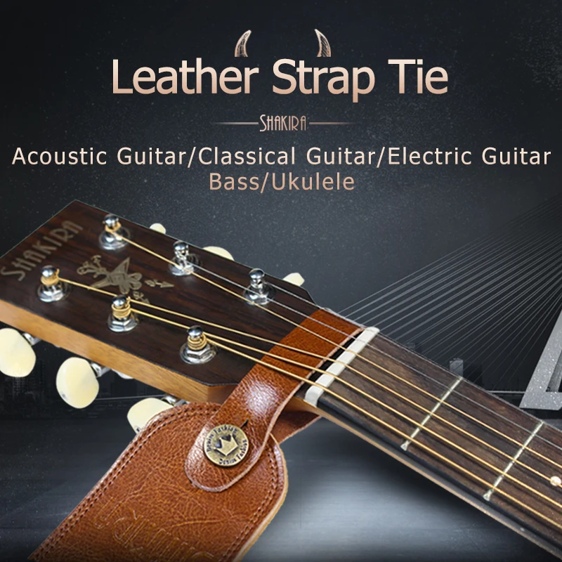 

Кожаный ремешок для галстука держатель Кнопка безопасный замок для акустической гитары укулеле бас электрогитары винтажные аксессуары дл...
