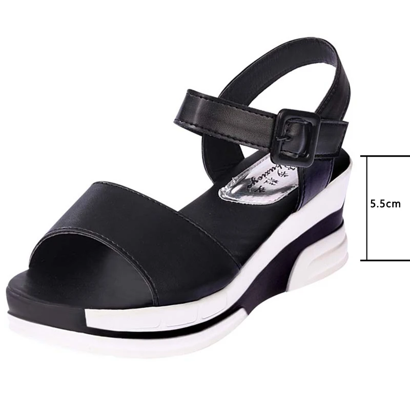 

2020 Summer shoes woman Platform Sandals Women Soft Leather Casual Open Toe Gladiator wedges Trifle Mujer Women Shoes Flats