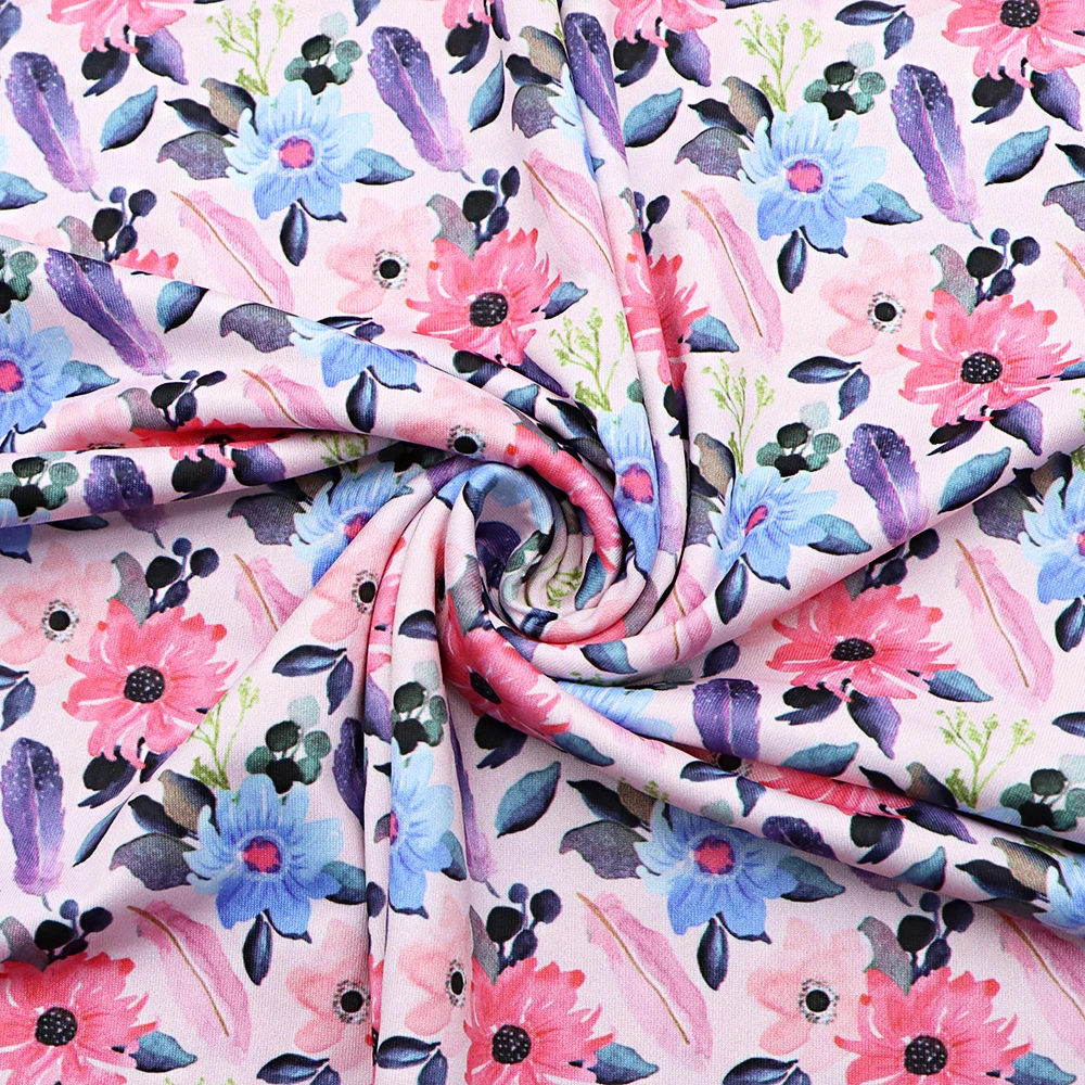 1/2 ярда эластичная трикотажная ткань из спандекса с цветочным принтом кактуса |