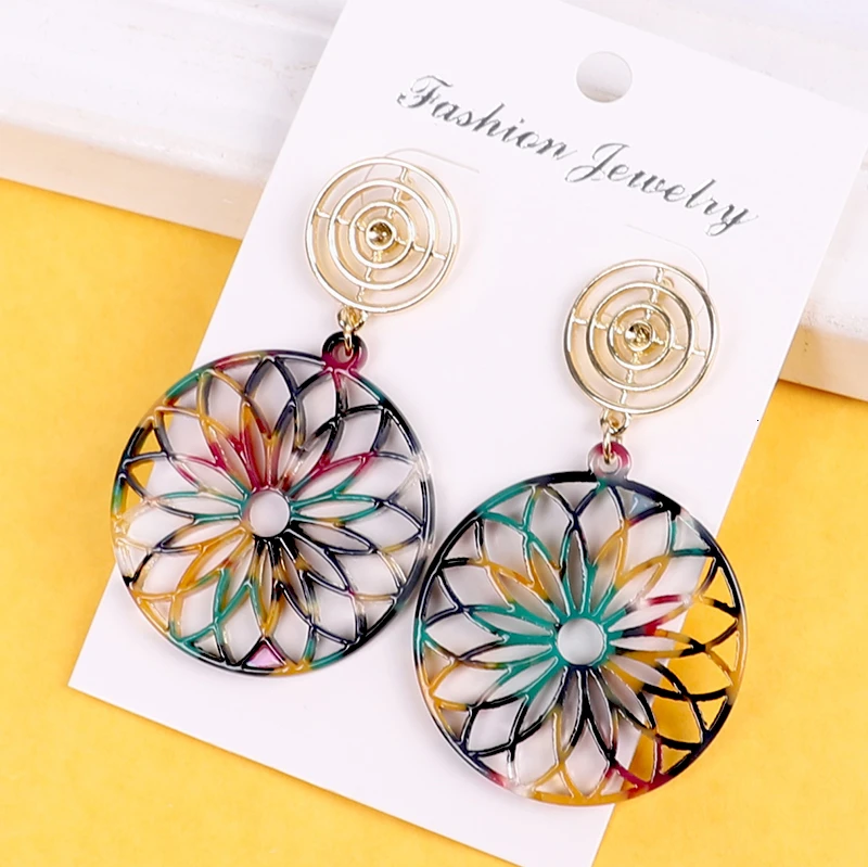 Серьги 2019 акриловые ювелирные изделия бохо модные вечерние Винтажные серьги на