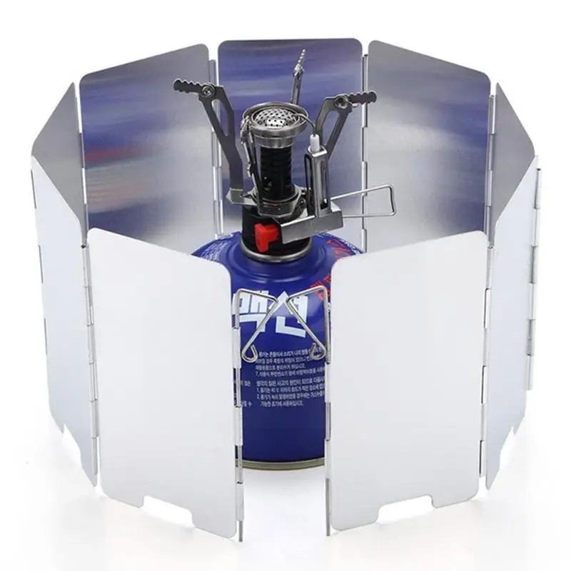 

9pcs/set Windshield Outdoor Camping Stove Foldable Windshield Cook Windshield Picnic Outdoor Stove Accessories Barbecue Gas