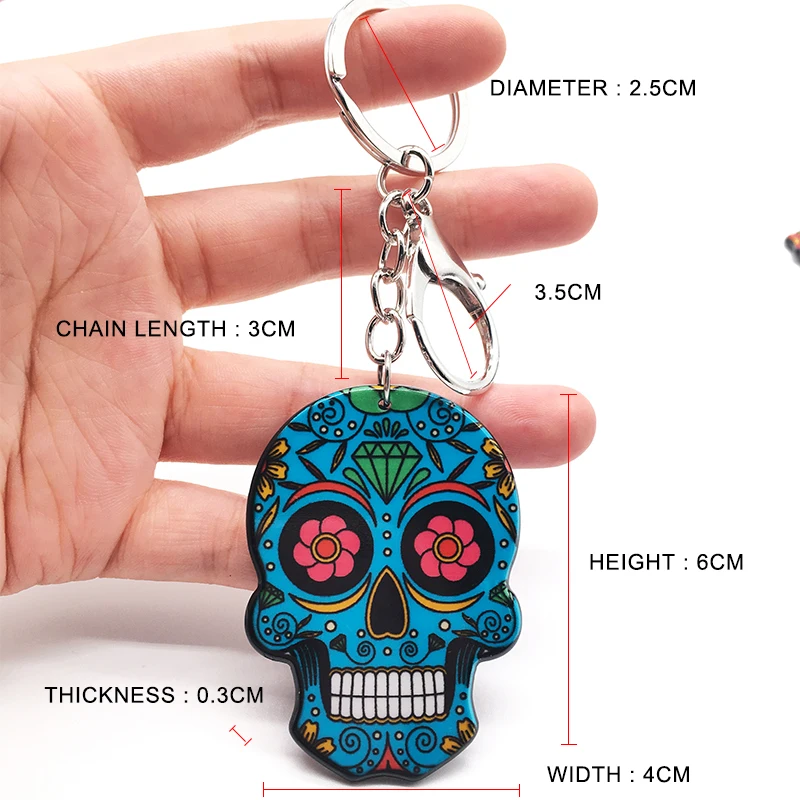 Брелок с черепом Calavera мексиканский милый сладкий сахар череп большой Омар брелок для ключей Хэллоуин акриловые бусины в форме черепа брелок сумка Подвески