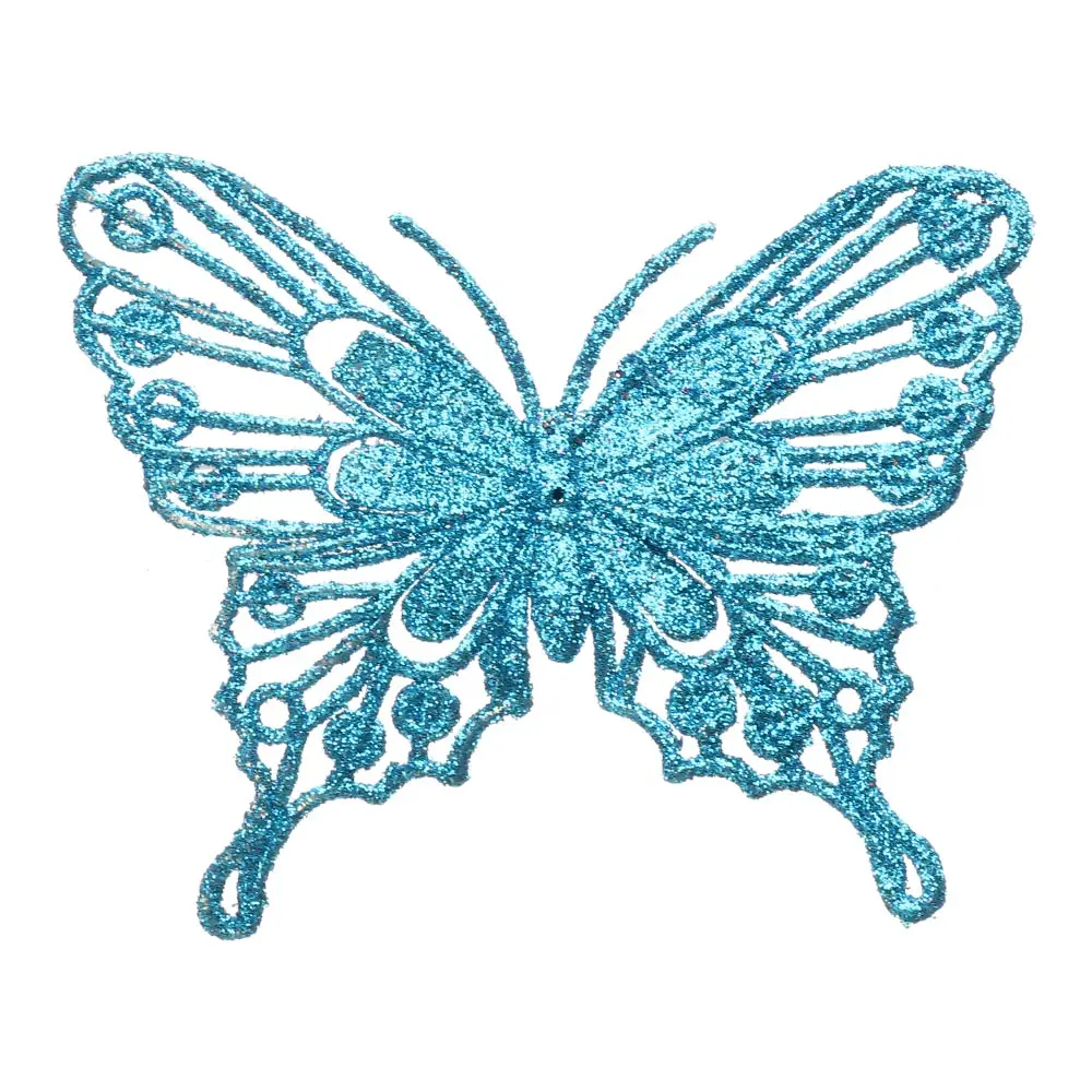 

Золотые новогодние украшения для елки с бабочками