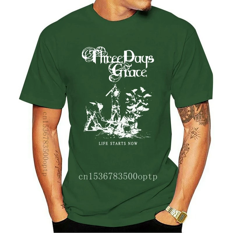 

Футболка мужская с принтом Three Days Grace Life Start Now, дышащая, высокого качества, разные цвета, 100%