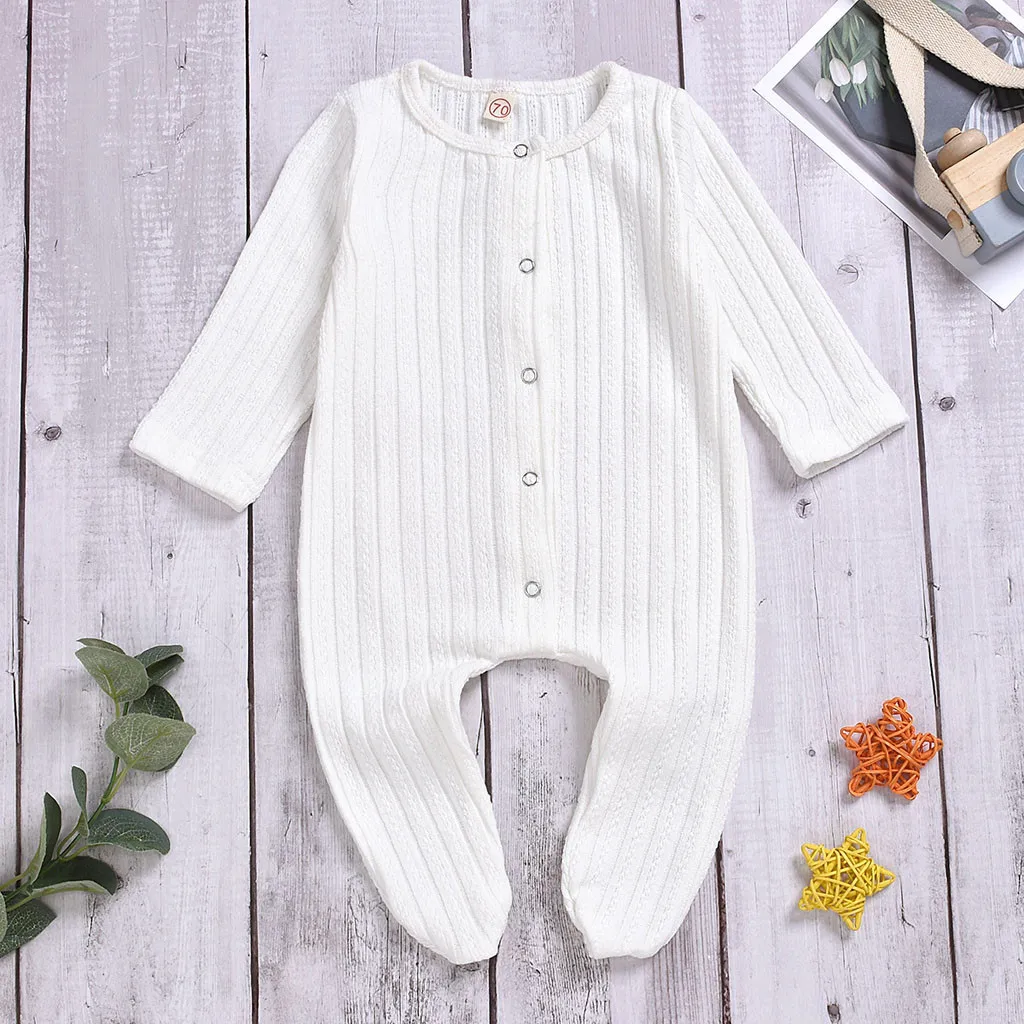 Baby Spring Autumn Clothing Bodysuit For Newborns Winter Boys Girls Sweater Splice Plaid Warm Bind Feet Jumpsuit Clothes | Детская