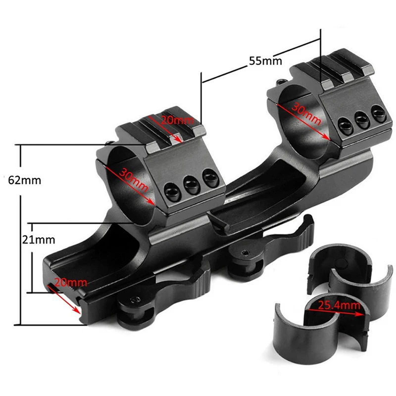 Двойное консольное кольцевое крепление Picatinny Weaver Scope Rail Mount Qd Cam замки с адаптером