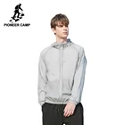 Мужская куртка с капюшоном Pioneer Camp, черная тонкая повседневная куртка-бомбер, Солнцезащитная куртка, AJK901050, на лето