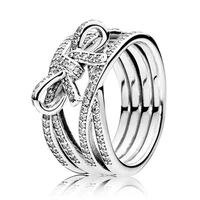 925 sterling silver pan ring delicate sentiments ribbon twisting rings for women wedding party gift fine jewelry