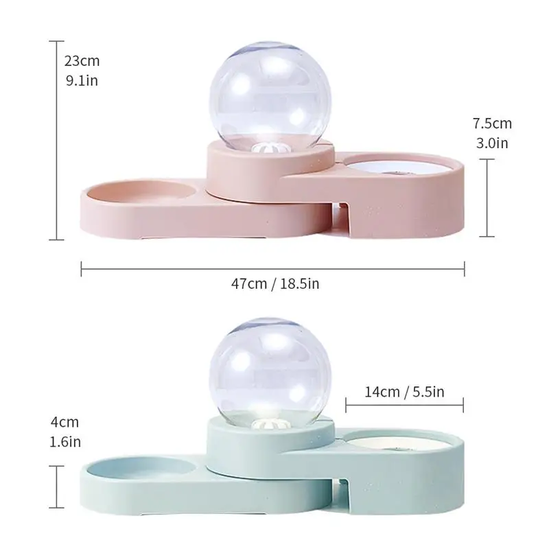 2 in 1 Multifunctional Cat Dog Feeder Automatic Gravity Water Drinking Dispenser Bubble Fountain Pet Food Feeding Bowl | Дом и сад