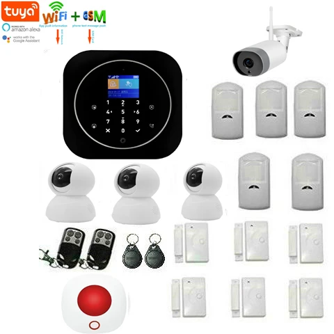 Беспроводная домашняя охранная Wi Fi GSM GPRS Сигнализация приложение TUYA