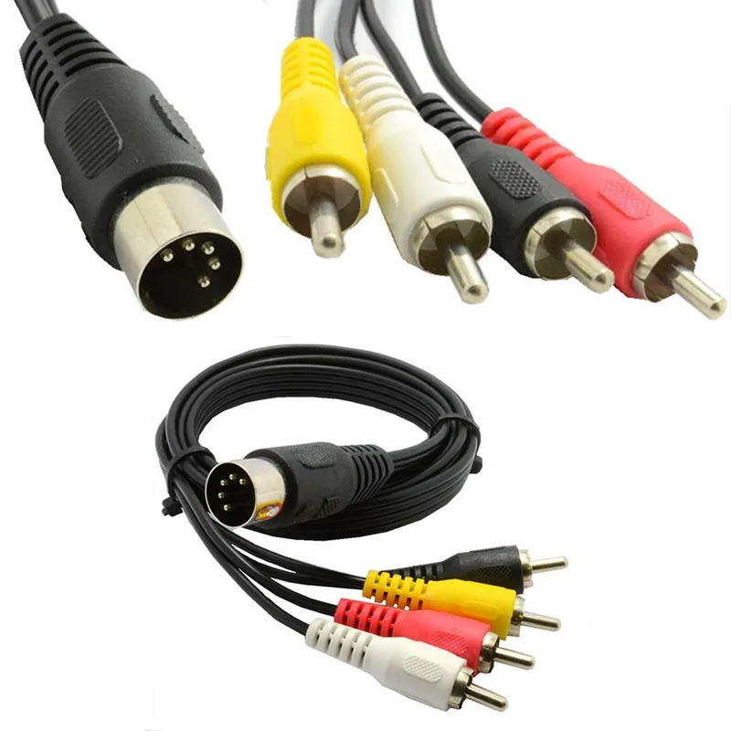5 Pin Male Din Plug to 4 x RCA Phono Plugs Audio Cable 50cm 0.5m 1.5m 150cm | PC Hardware Cables &amp Adapters