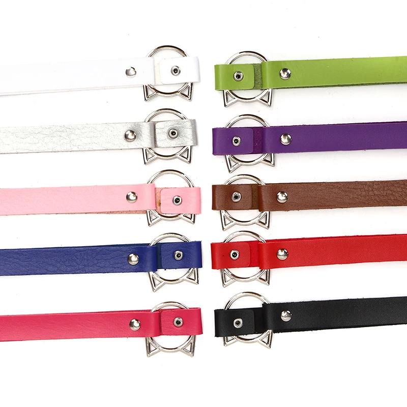 Панк Харадзюку воротник чокер набор колье голова искусственная кожа гот ручной