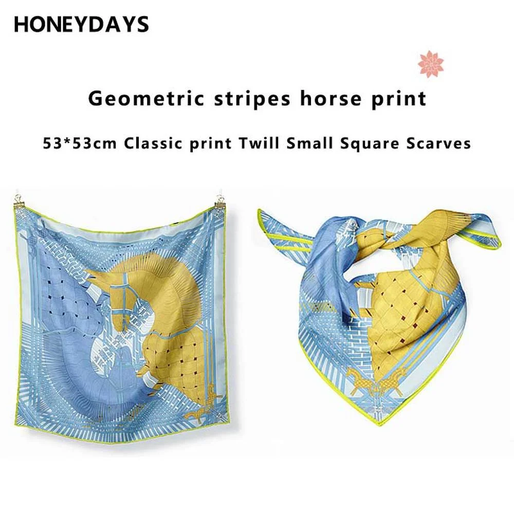 

Женский квадратный шарф-платок в полоску, 53 см