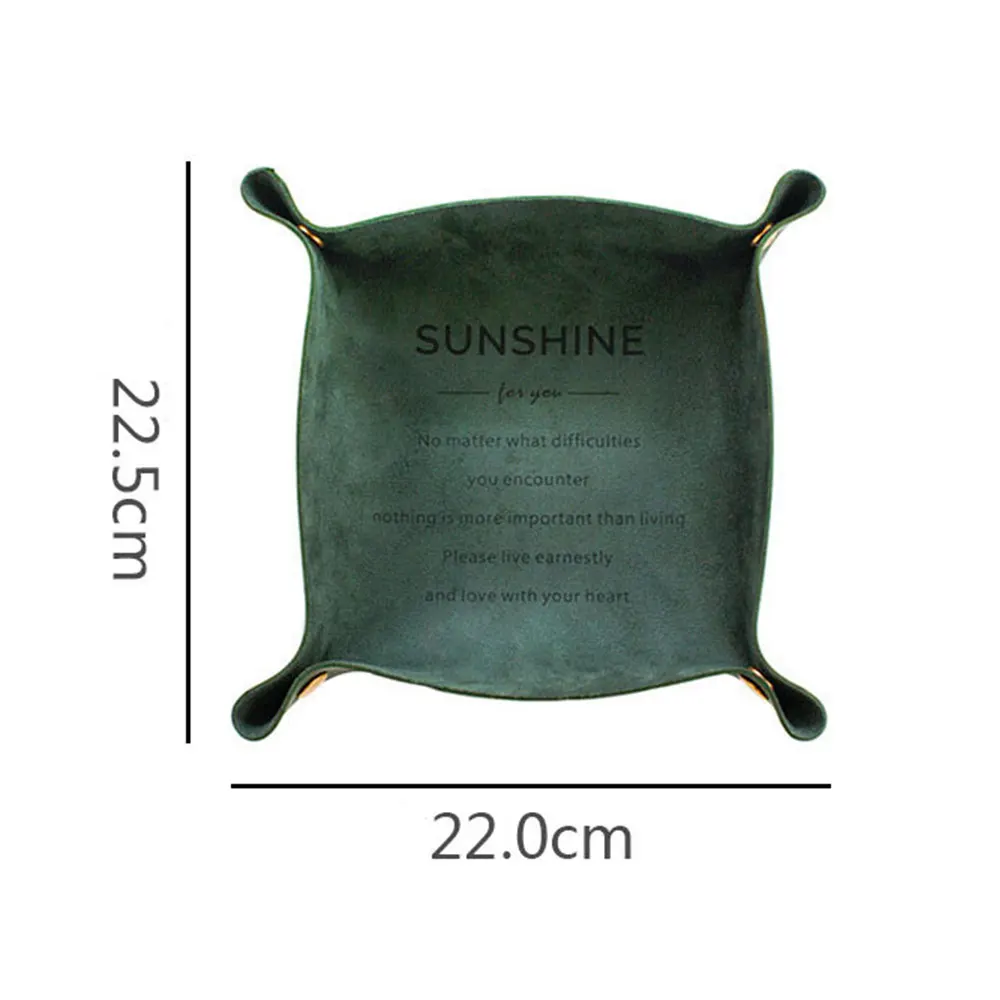 

Desktop Storage Tray Elegant PU Leather Desk Organizer Tray Key Storage Tray Nordic Home Simple Jewelry Lipstick Storage Box