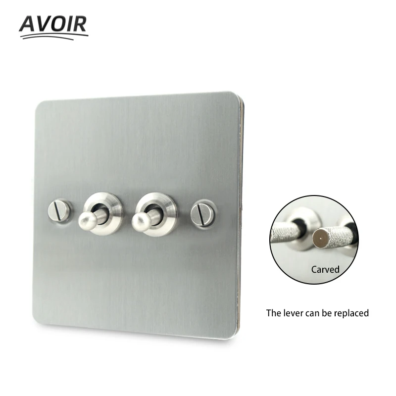 Никелевый резной переключатель с матовой панелью высветильник ель света