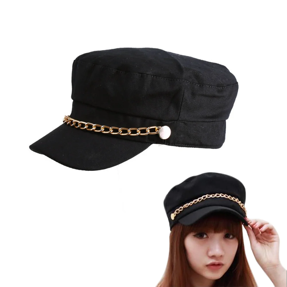 Fashion Women Hats Solid Color Chain Baseball Cap Girl Autumn Ladies Casual Sun Caps SER88