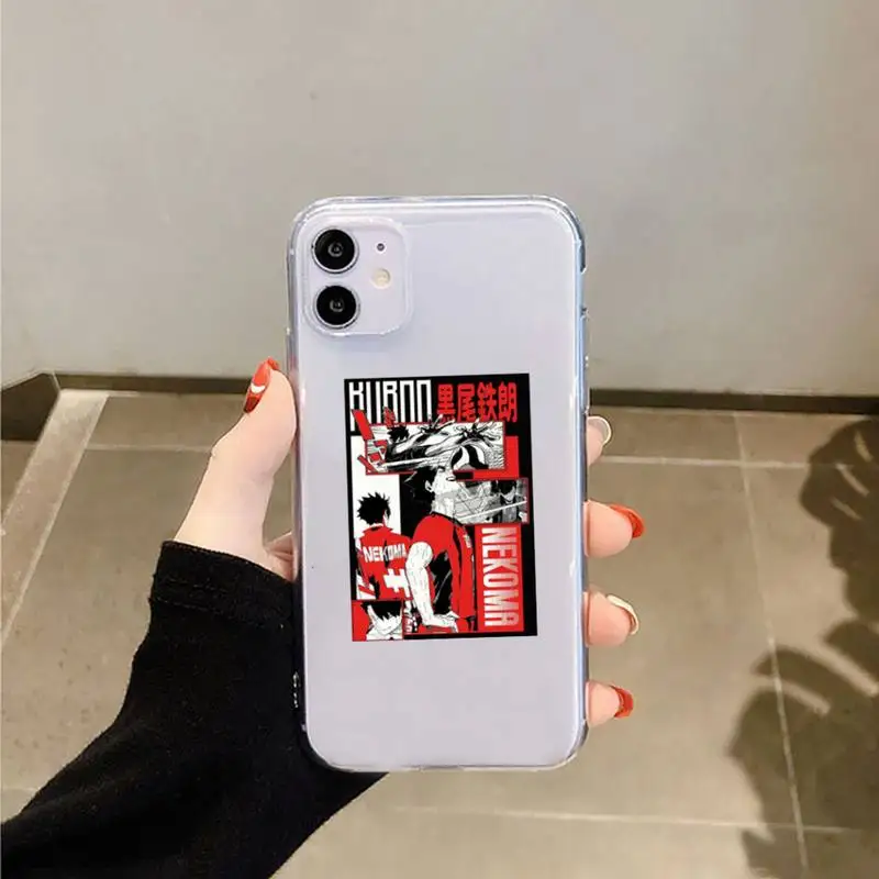 

Volleyball Oya Oya Oya Haikyuu anime Phone Case Transparent for iPhone 6 7 8 11 12 s mini pro X XS XR MAX Plus