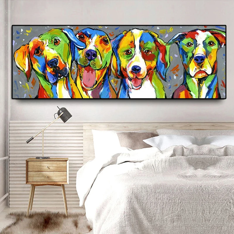 Абстрактная собака акварелью Животное Искусство Холст Картина куадро печать