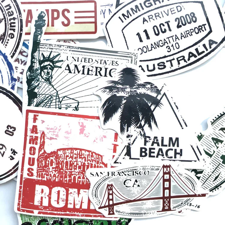 60 шт. в упаковке дорожный штамп водонепроницаемая наклейка для телефона ноутбука