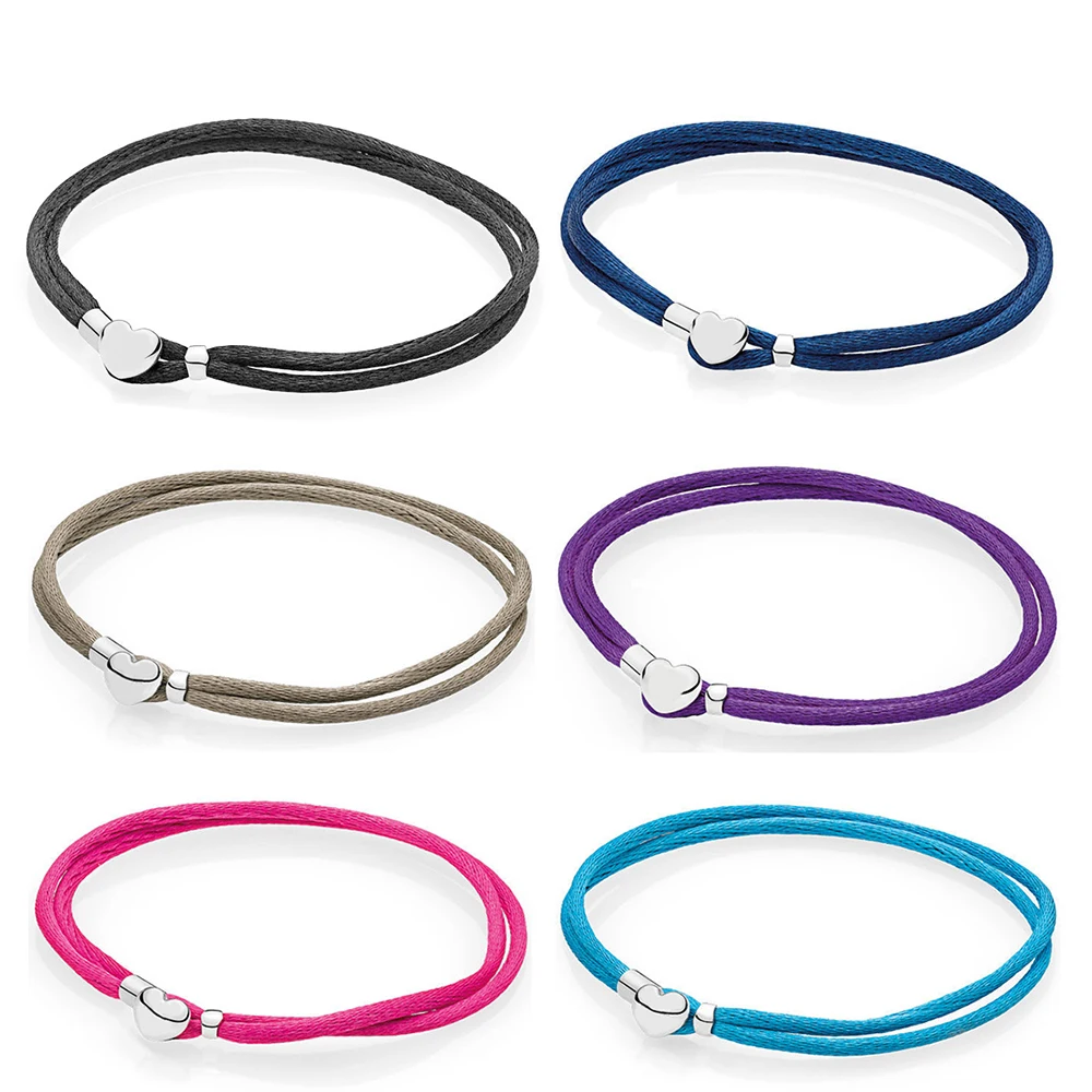 

Высококачественный модный браслет из серебра 925 пробы для пар в форме сердца (выбор из нескольких цветов), оригинальные женские украшения «с...