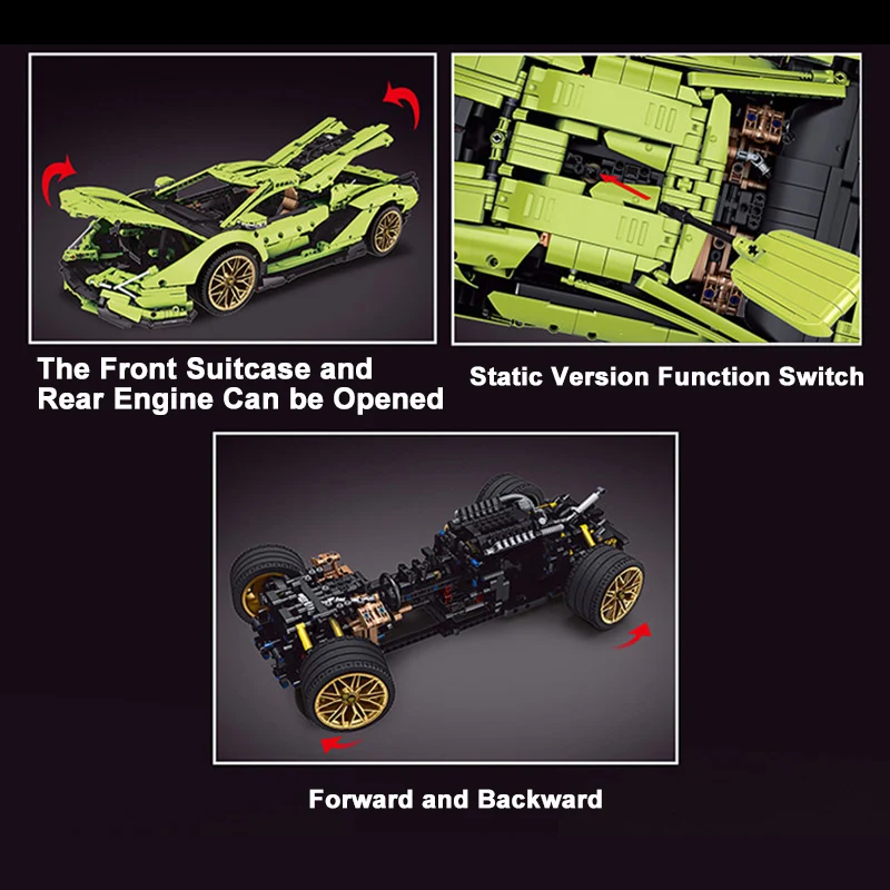 

Mould King MOC High-Tech APP RC Car Toys Lamborghinis Sian FKP 37 Roadster Construction Building Blocks Kids Birthday Gifts