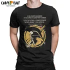 Мужская футболка со спартанским эпитафом, 100% хлопковые топы со шлемом Спарты, Повседневная футболка с коротким рукавом и круглым воротником, размера плюс футболки