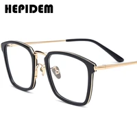 hepidem acetate optical glasses frame men square prescription eyeglasses nerd myopia spectacles stainless steel eyewear 70042
