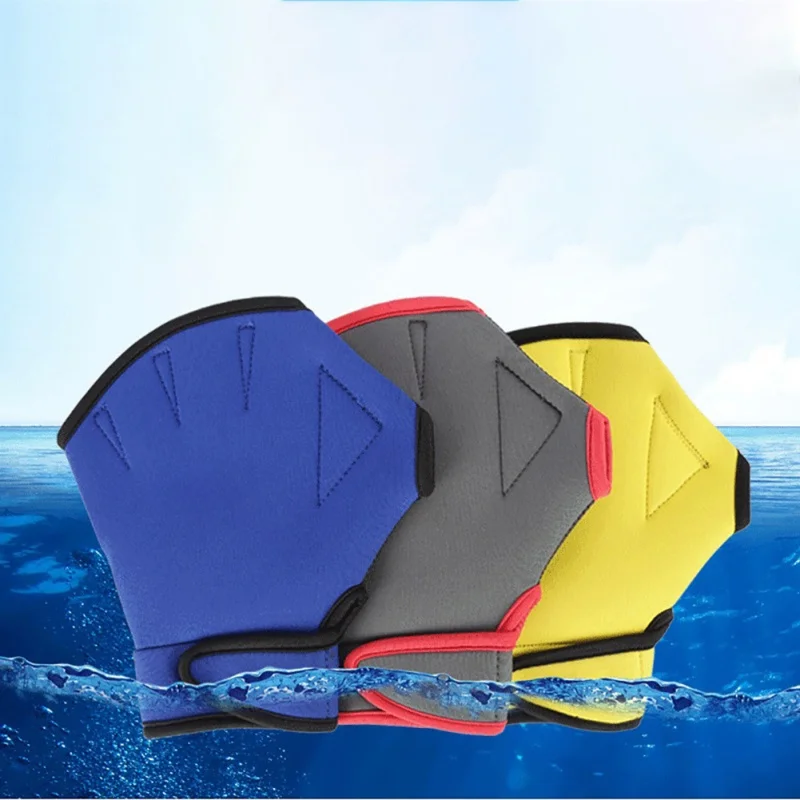 

1 Pair Diving Swimming Gloves Aquatic Fitness Water Resistance Flippers Webbed Gloves Dive Equipment Fit Paddle Training Gloves