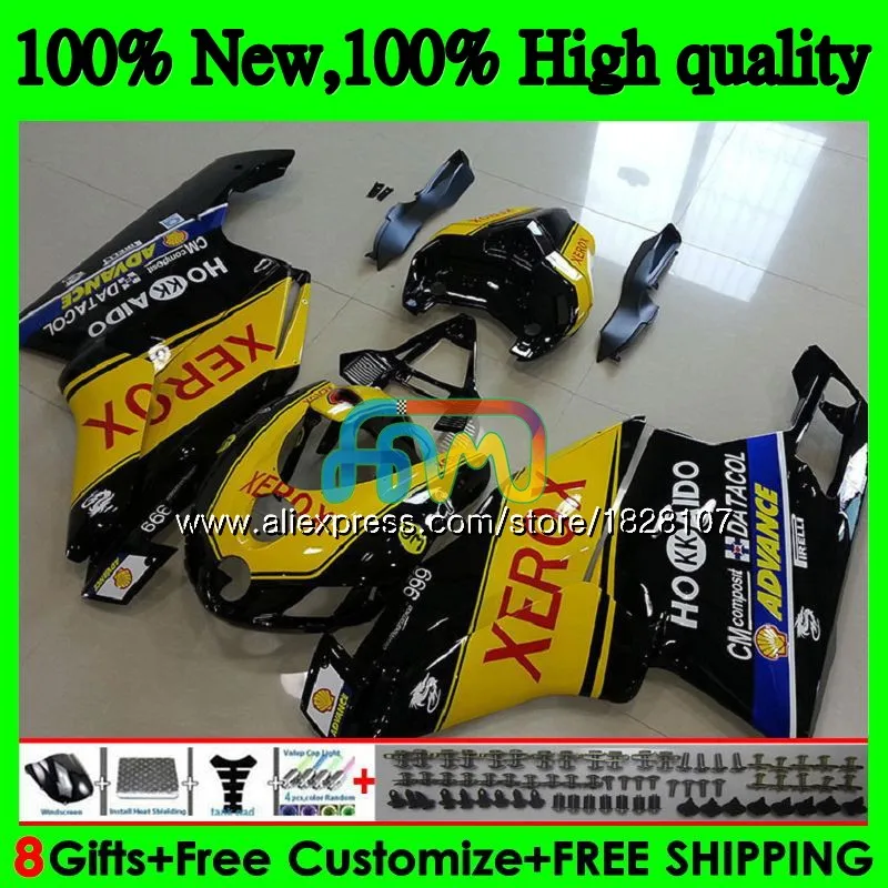 

OEM Body For DUCATI 749R 999R 749S 999S 749 999 05 06 Bodywork 79BS.81 749-999 CC 749 Black yellow 999 S R 2005 2006 Fairing kit