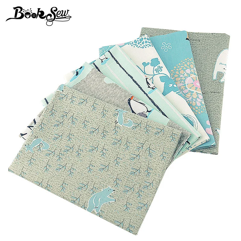 Booksew 100% хлопок саржевая ткань 6 шт./партия 40x50 см лоскутный материал для шитья