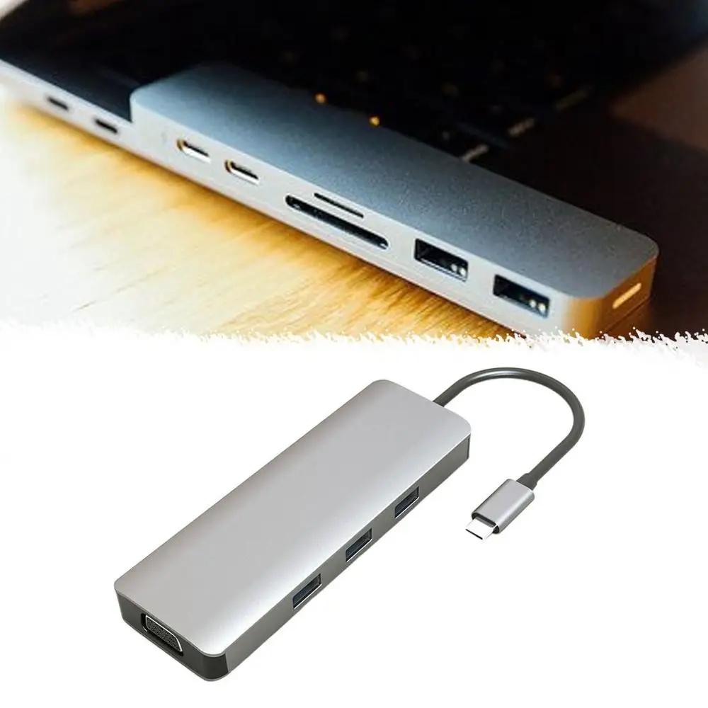 USB 3 0 Type-C концентратор к 4K HDMI VGA 3X Pd зарядный порт с концентратором TF SD считыватель