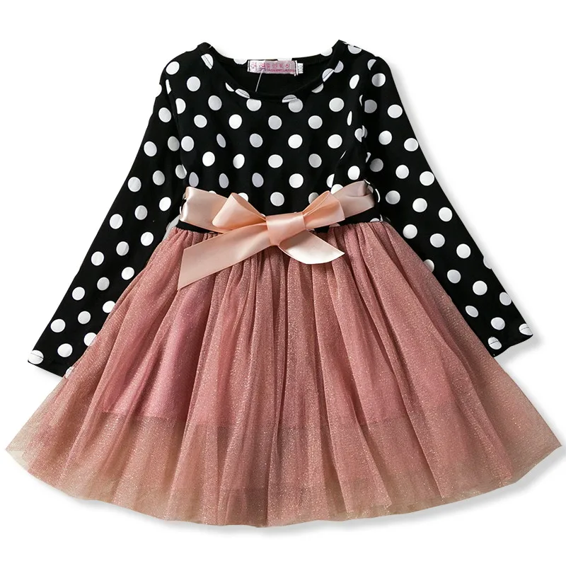 Платье для девочек красное рождественское платье с длинными рукавами Санты