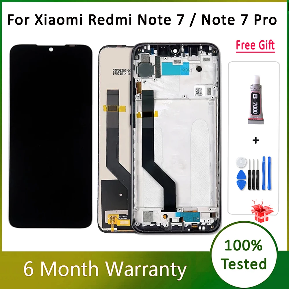 

6.3" Tested LCD For Xiaomi Redmi Note 7 Pro LCD Display Screen Touch Digitizer Assembly For Redmi Note7 LCD Display With Frame