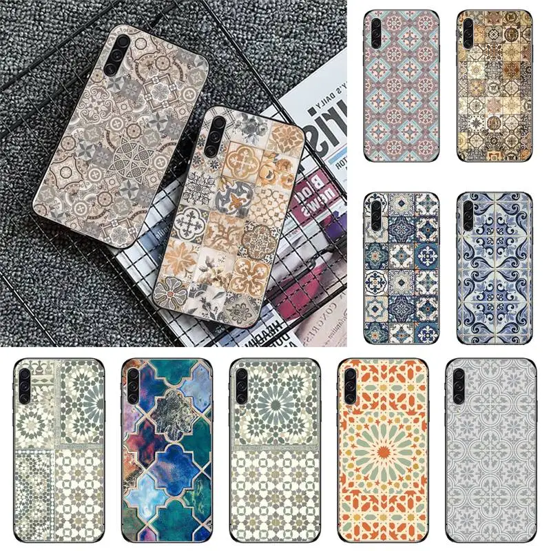 

Decorative Moroccan Tile pattern Phone Case For Samsung galaxy A S note 10 12 20 32 40 50 51 52 70 71 72 21 fe s ultra plus