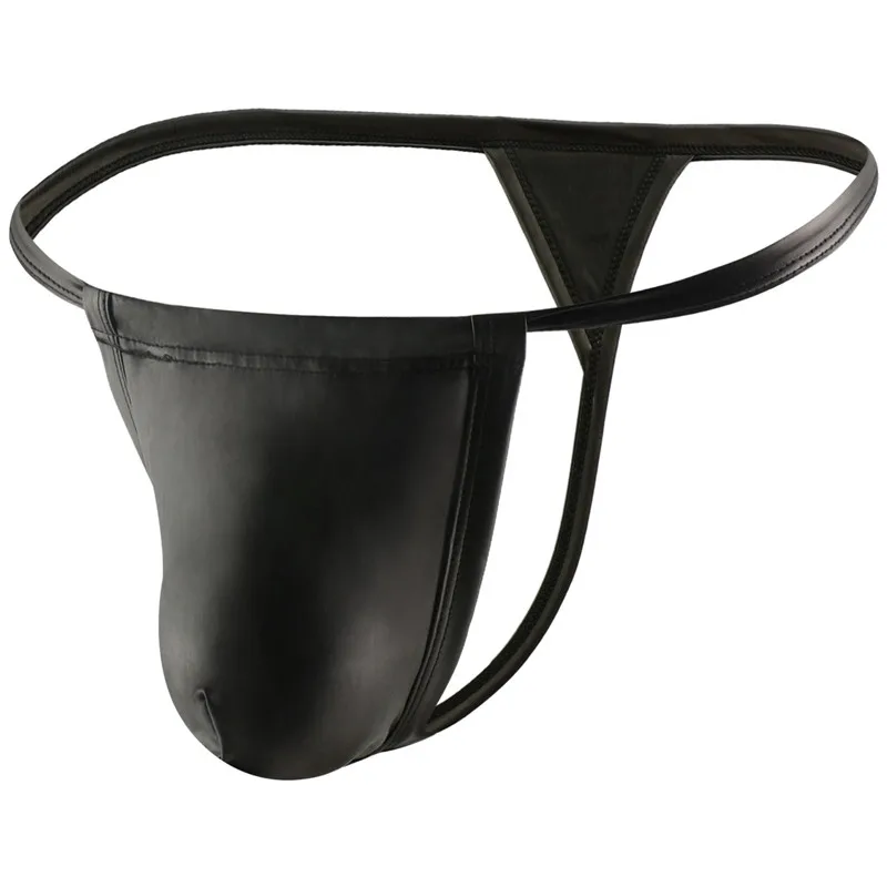 Стринги мужские из искусственной кожи пикантное нижнее белье для геев дышащие