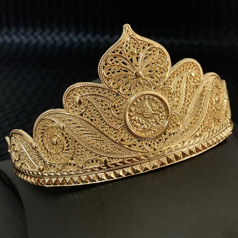 Турецкие металлические золотые тиары и короны головной убор для женщин