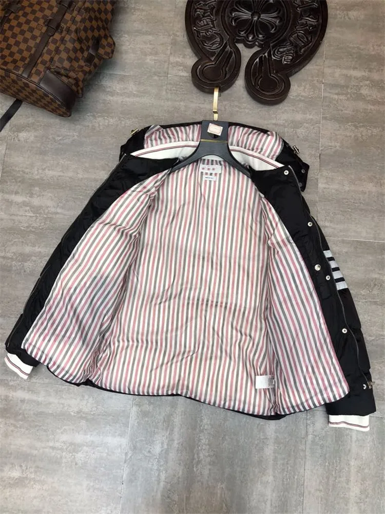 Модные брендовые мужские пальто TB THOM свободный короткий пуховик с капюшоном